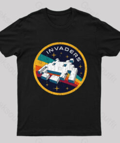 Invaders Video Game Space Patch Nerd T-Shirt