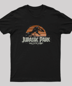Jurassic logo Minimalistic Park Sunset Design  Geek T-Shirt