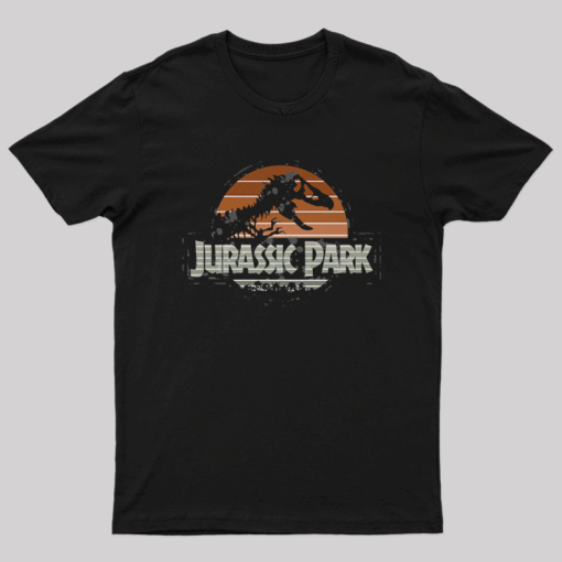 Jurassic logo Minimalistic Park Sunset Design  Geek T-Shirt