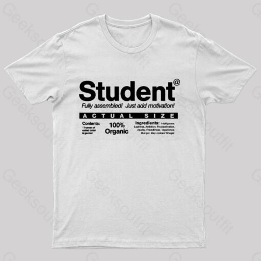 Just Add Motivation Funny Geeks T-Shirt
