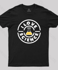 Line Art I Love Science Retro Vintage T-shirt