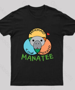Manatee Cow Mermaid Potato Nerd T-Shirt