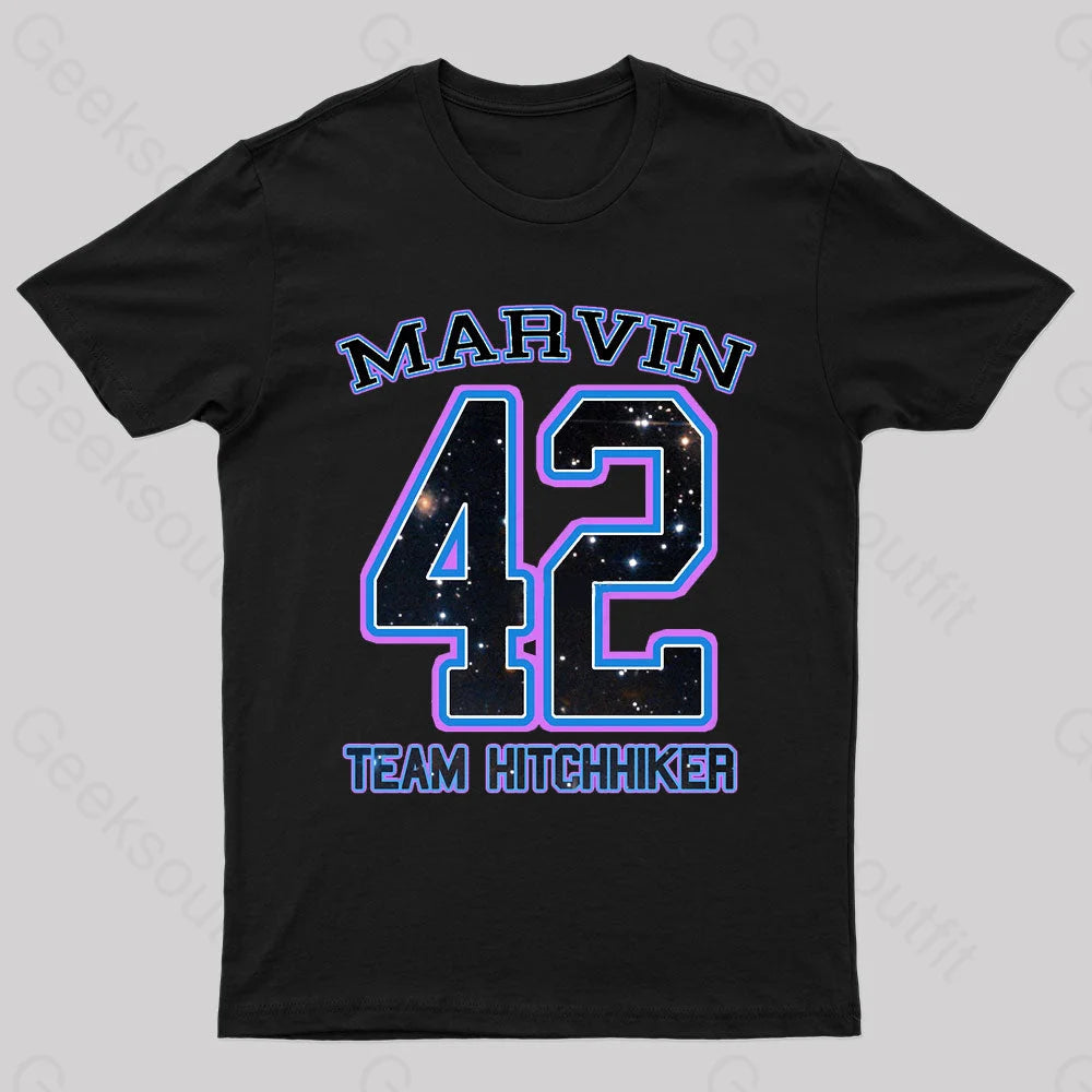 Marvin Team Hitchhiker Geek T-Shirt Marvin Team Hitchhiker Geek T-Shirt