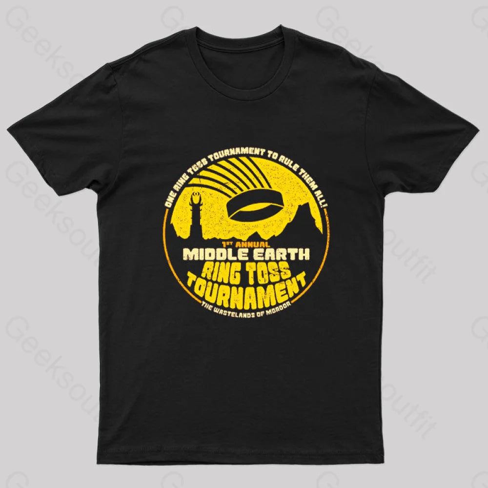 Middle Earth Ring Toss Tournament Geek T-Shirt Middle Earth Ring Toss Tournament Geek T-Shirt