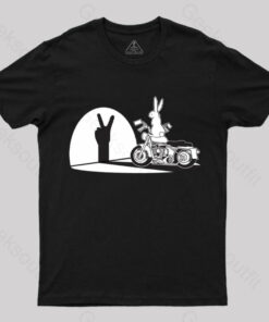 Motorcycle Humor Shadow Rabbit T-Shirt