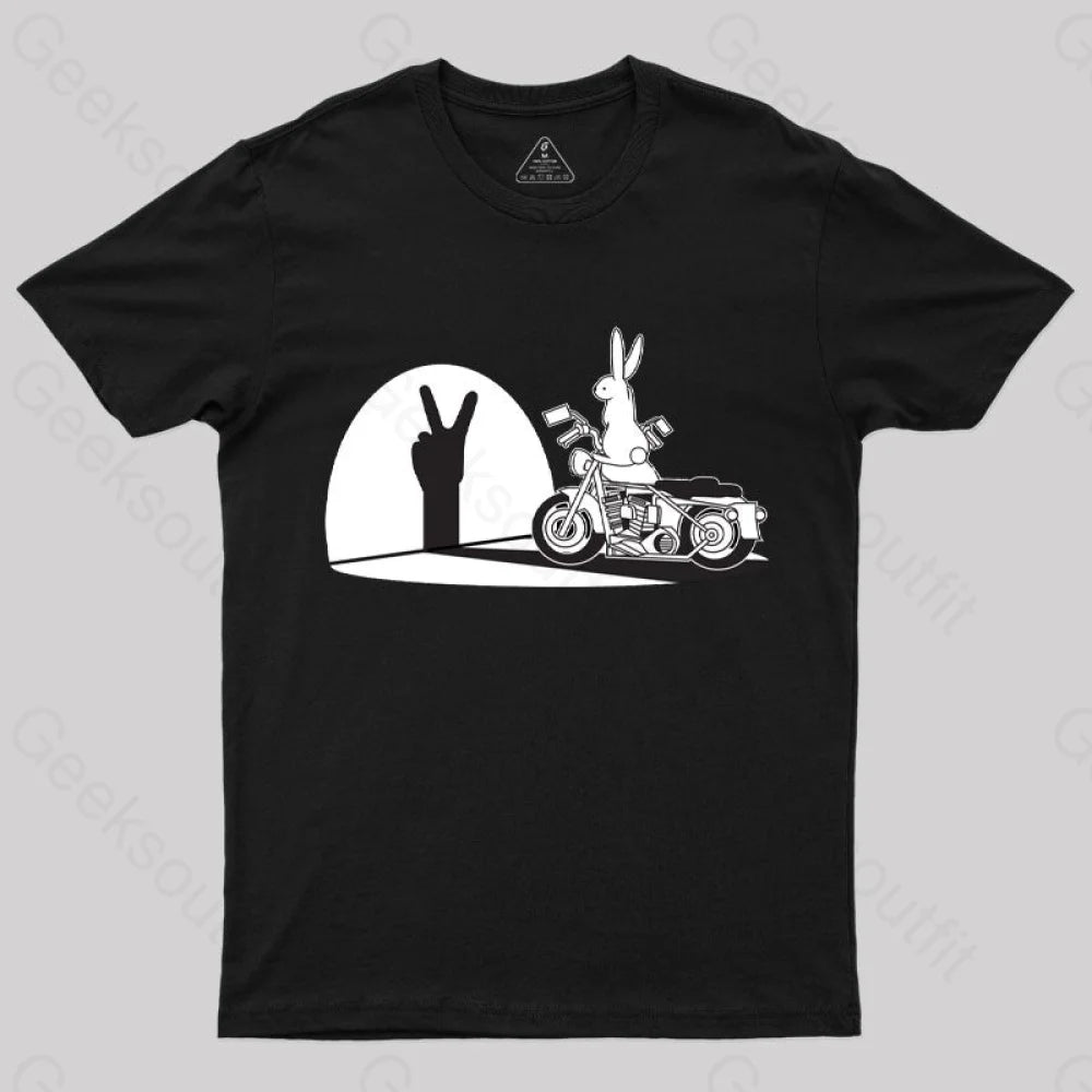 Motorcycle Humor Shadow Rabbit T-Shirt Motorcycle Humor Shadow Rabbit T-Shirt