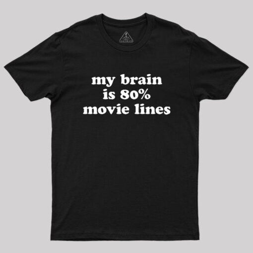 My Brain is 80 Movie Lines Geek T-Shirt