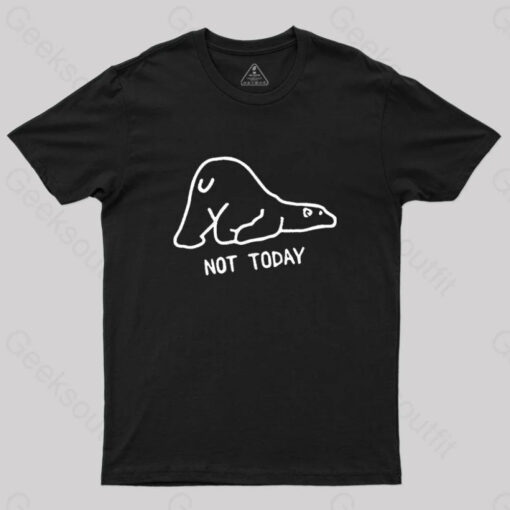 Not Today Cute Lazy Polar Bear T-Shirt