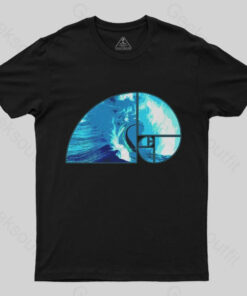 Ocean Wave Fibonacci Spiral T-Shirt