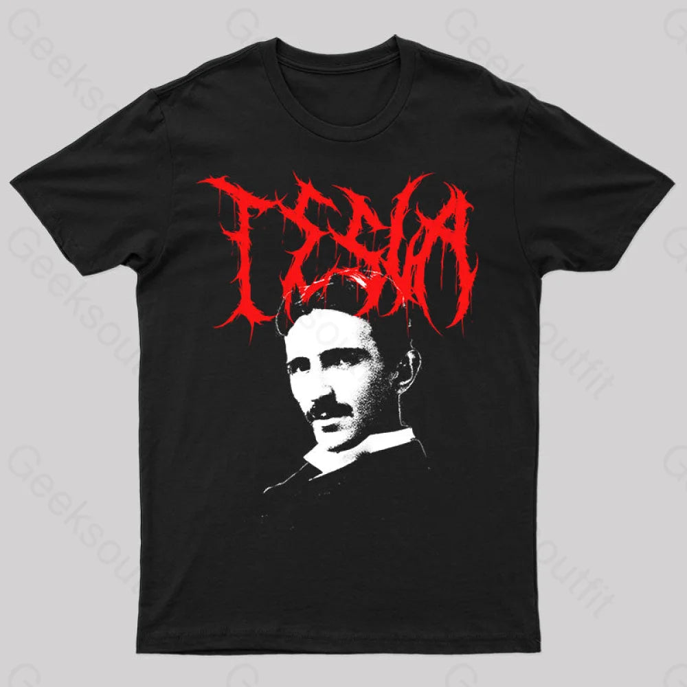 Tesla Black Metal Nerd T-Shirt Tesla Black Metal Nerd T-Shirt