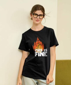 This is fine fire meme Geek T-Shirt