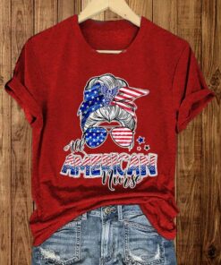American Patriotic Nurse Messy Bun Shirt 2 American Patriotic Nurse Messy Bun Shirt 3