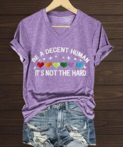 Be A Decent Human Its Not That Hard V Neck Shirt 3