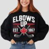 Elbows Up Canada EST 1867 Hockey Sweatshirt