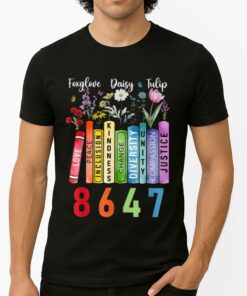 Floral Foxglove Daisy Tulip 8647 Book Lover Shirt