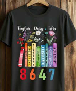 Floral Foxglove Daisy Tulip 8647 Book Lover Shirt 3