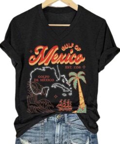 Golfo De Mexico Retro Gulf Of Mexico Est1550 Print T Shirt 4