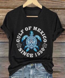 Gulf Of Mexico Since 1550 V Neck T Shirt 1