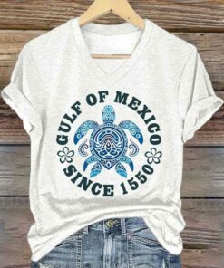 Gulf Of Mexico Since 1550 V Neck T Shirt 2