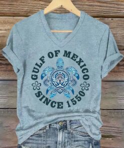 Gulf Of Mexico Since 1550 V Neck T Shirt 3