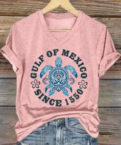 Gulf Of Mexico Since 1550 V Neck T Shirt 5