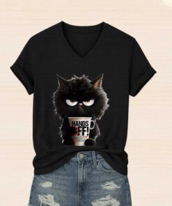 Hands Off Black Cat Shirt 5