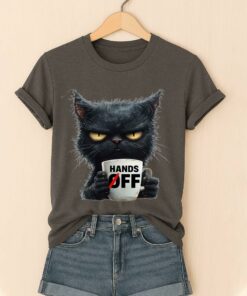 Hands Off Black Cat V-Neck T-Shirt 2 Hands Off Black Cat V Neck T Shirt 3
