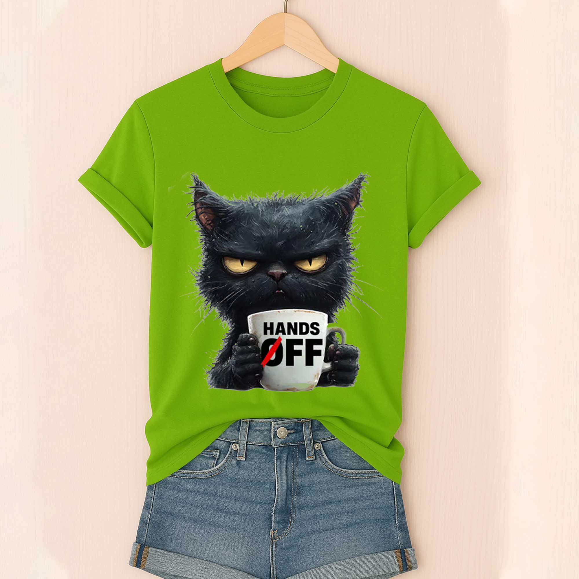 Hands Off Black Cat V-Neck T-Shirt Hands Off Black Cat V-Neck T-Shirt