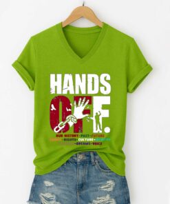 Hands Off V Neck T Shirt 4