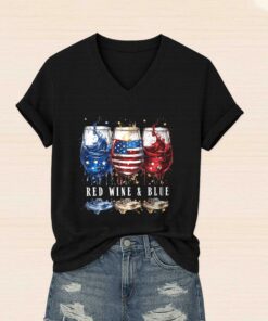Red Wine And Blue America Shirt