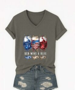 Red Wine And Blue America Shirt