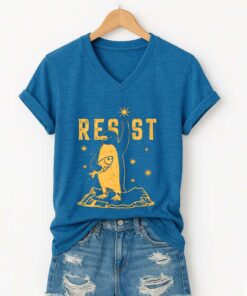 Resist Penguin America V Neck T Shirt 3