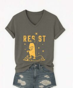 Resist Penguin America V Neck T Shirt 4