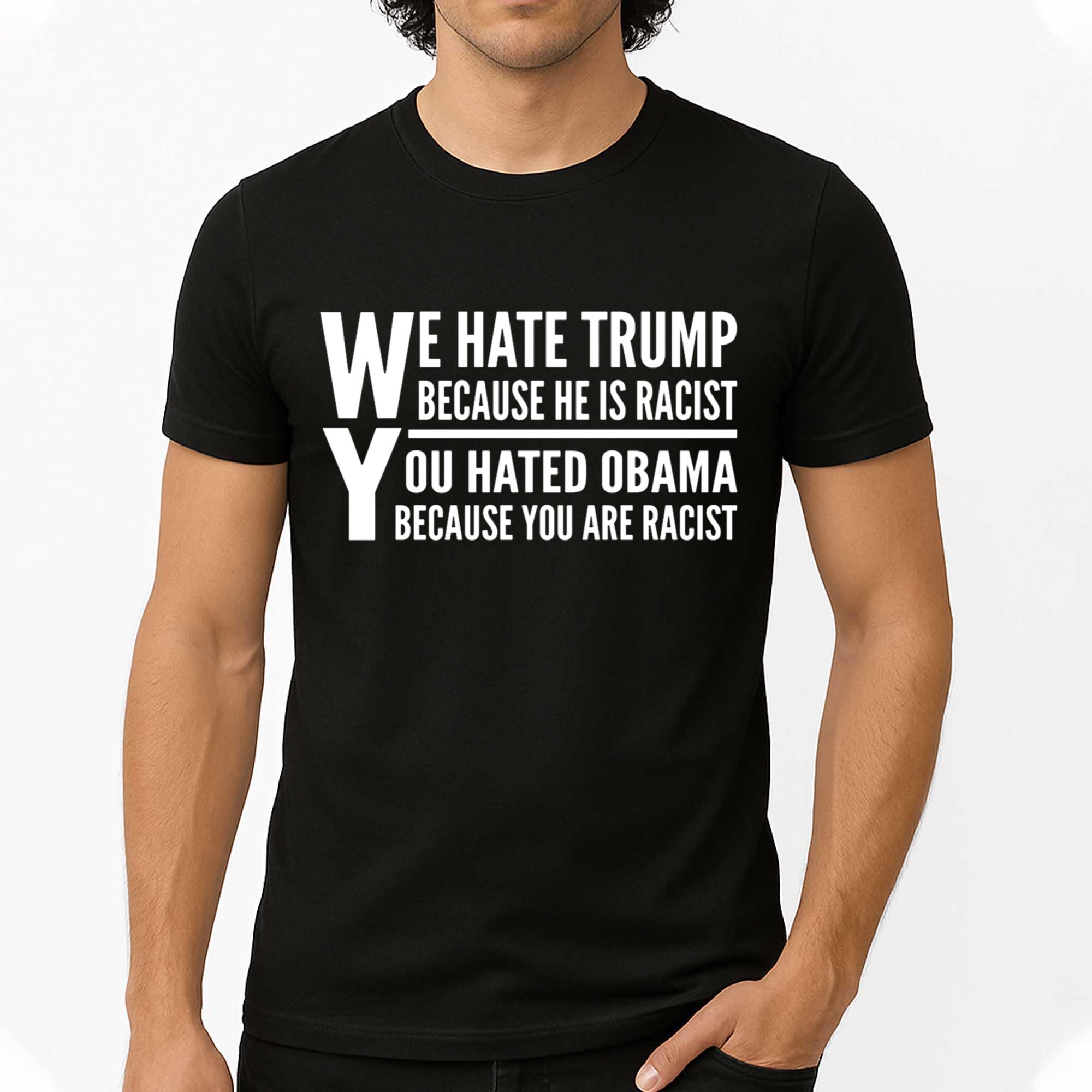 We Hate Trump Because He Is Racist, You Hated Obama Because You Are Racist Shirt We Hate Trump Because He Is Racist, You Hated Obama Because You Are Racist Shirt