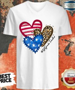 American Hearts 1st Grade Teacher Shirt