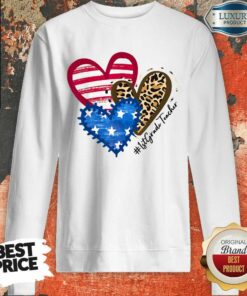 American Hearts 1st Grade Teacher Shirt 4