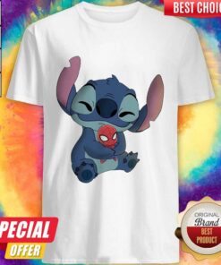 Baby Stitch Hug Spider Man Shirt