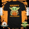 Baby Yoda Hug Pumpkin Happy Halloween shirt