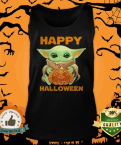 Baby Yoda Hug Pumpkin Happy Halloween shirt 4