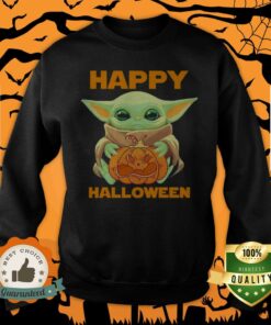 Baby Yoda Hug Pumpkin Happy Halloween shirt 5