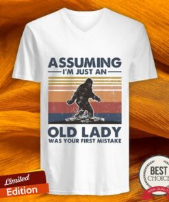 Bigfoot Assuming I'm Just An Old Lady Was Your First Mistake Vintage Shirt 4