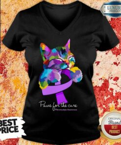 Cat Fibromyalgia Awareness Paws For The Cure Shirt