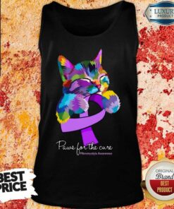 Cat Fibromyalgia Awareness Paws For The Cure Shirt 3