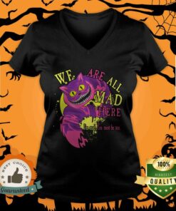 Cheshire Cat We Are All Mad Here Navy Halloween Shirt 3