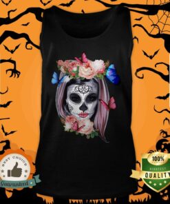 Colorful Sugar Skull Camila Buttlefly Girl D�a De Los Muertos Halloween Shirt