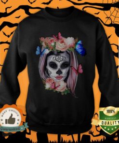 Colorful Sugar Skull Camila Buttlefly Girl D�a De Los Muertos Halloween Shirt 2 Colorful Sugar Skull Camila Buttlefly Girl Da De Los Muertos Halloween Shirt 3