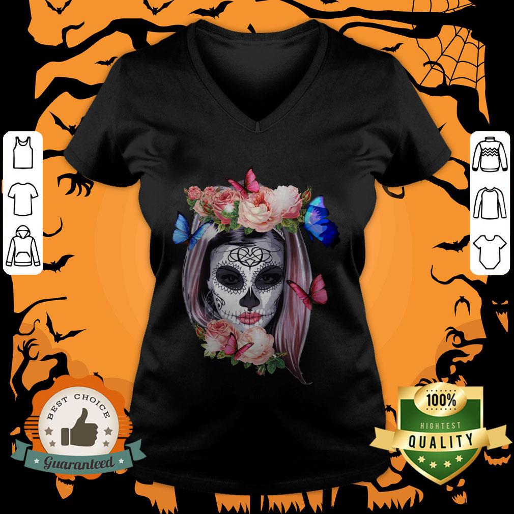 Colorful Sugar Skull Camila Buttlefly Girl D�a De Los Muertos Halloween Shirt Colorful Sugar Skull Camila Buttlefly Girl D�a De Los Muertos Halloween Shirt