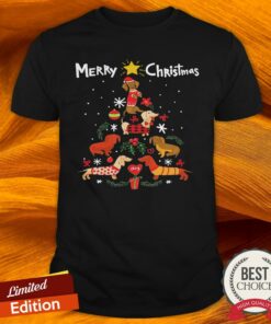 Dachshunds Merry Christmas Pine Shirt 4