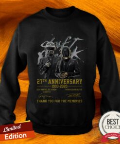 Daft Punk Electronic Music 27th Anniversary 1993 2020 Signature Thank You For The Memories Shirt 3