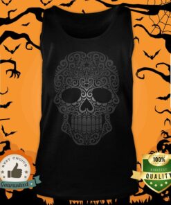 Dark Swirling Sugar Skull Day Of The Dead Muertos Shirt